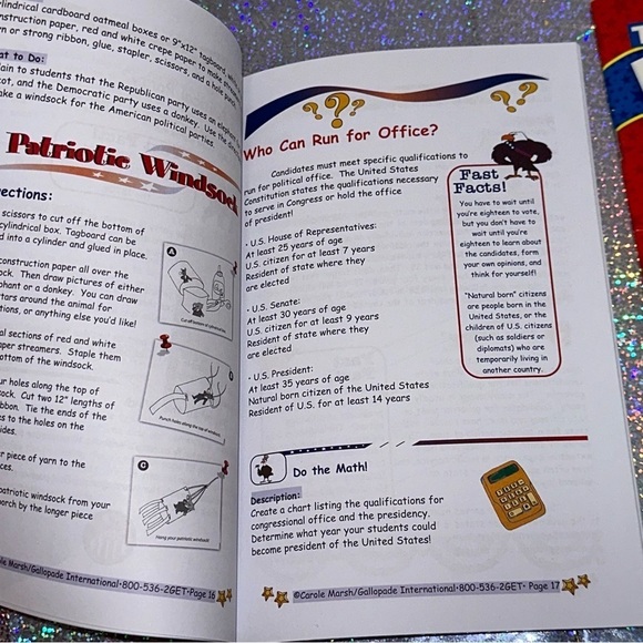ELECTION Resources Lot of 2 Activity Books and Patriotic Bunting Accents - Picture 12 of 16